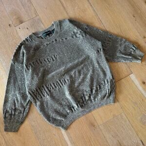 Vintage Tundra Knit Sweater Men’s L Green Made in Canada